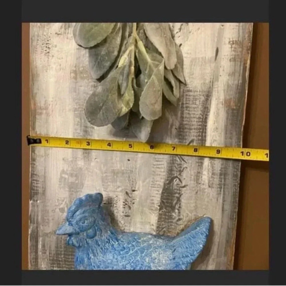 Handmade Wood Cutting Board Wall Art Ceramic Chicken Farmhouse Cottage Primitive - Picture 8 of 8